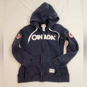 Hudson's Bay Navy Blue Canada Olympic Zip Hoodie